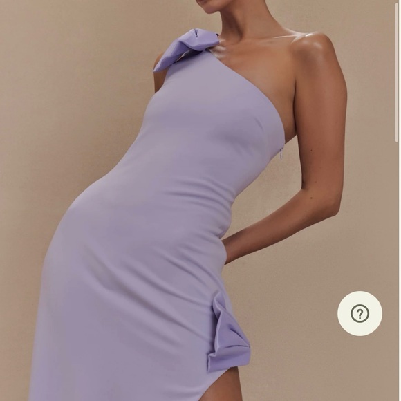 Meshki Lilac Asymmetrical One Shoulder Gown - Picture 3 of 7